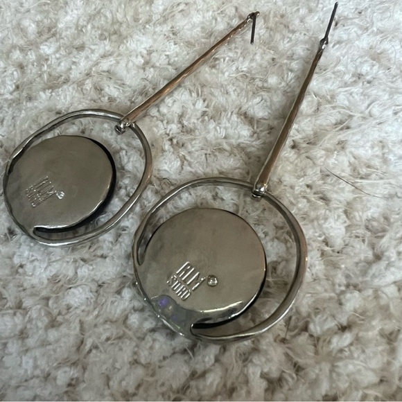 Robert Lee Morris Silver and Abalone Shell Earrings - Picture 4 of 5